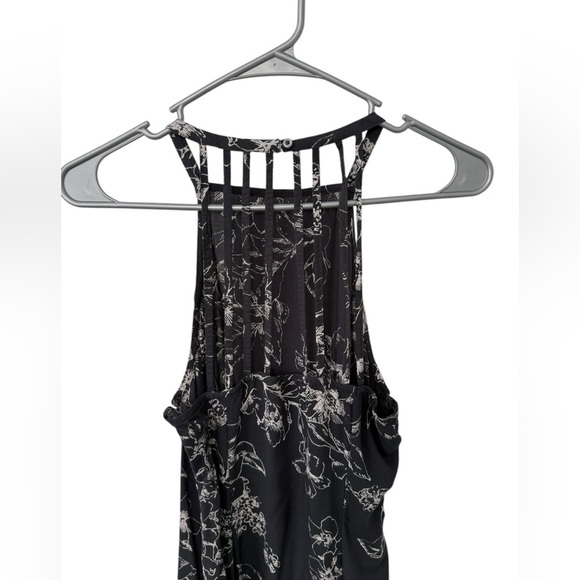 A&F high neck floral gray print maxi dress size large - Picture 13 of 14